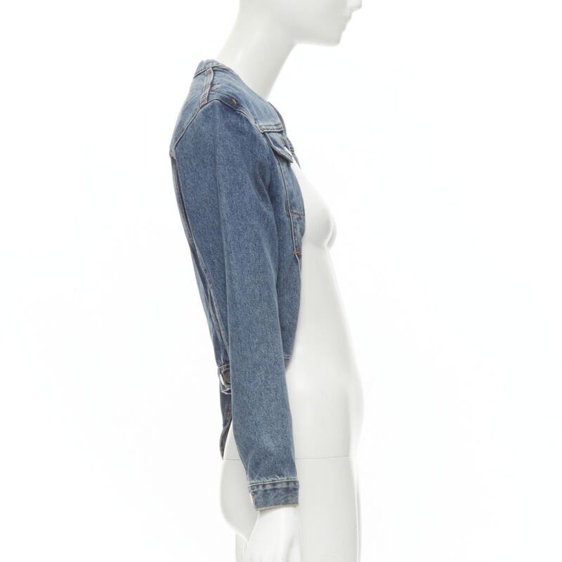 Maison Margiela vintage MAISON MARGIELA Iconic blue denim pinched collar denim jacket IT38 XS Size XS / US 0-2 / IT 36-38 - 4 Thumbnail