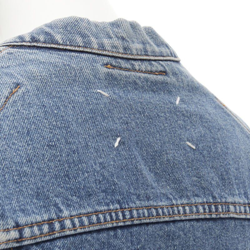 Maison Margiela vintage MAISON MARGIELA Iconic blue denim pinched collar denim jacket IT38 XS Size XS / US 0-2 / IT 36-38 - 7 Thumbnail