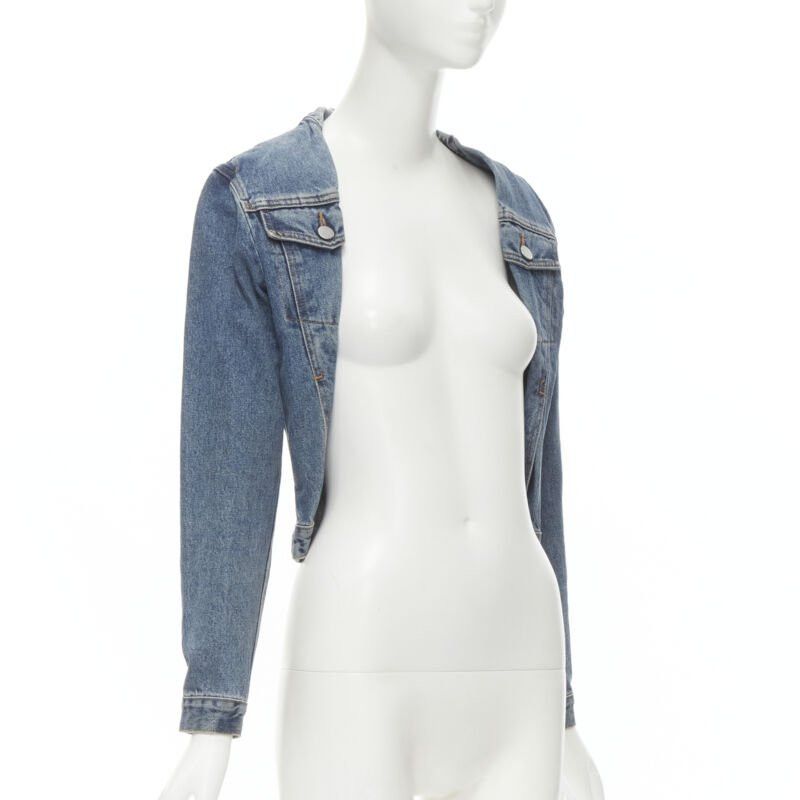 Maison Margiela vintage MAISON MARGIELA Iconic blue denim pinched collar denim jacket IT38 XS Size XS / US 0-2 / IT 36-38 - 3 Thumbnail