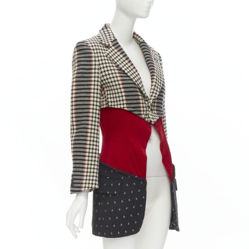 Comme des Garcons vintage COMME DES GARCONS 2001 tweed velvet jacquard deconstructed blazer S Size S / US 4 / IT 40 - 3 Thumbnail