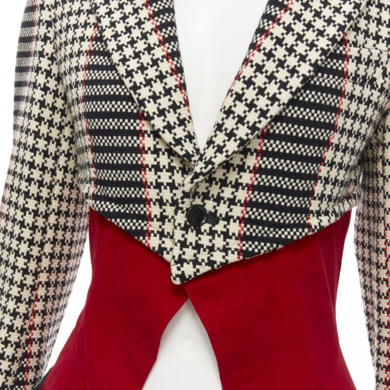 Comme des Garcons vintage COMME DES GARCONS 2001 tweed velvet jacquard deconstructed blazer S Size S / US 4 / IT 40 - 2 Thumbnail