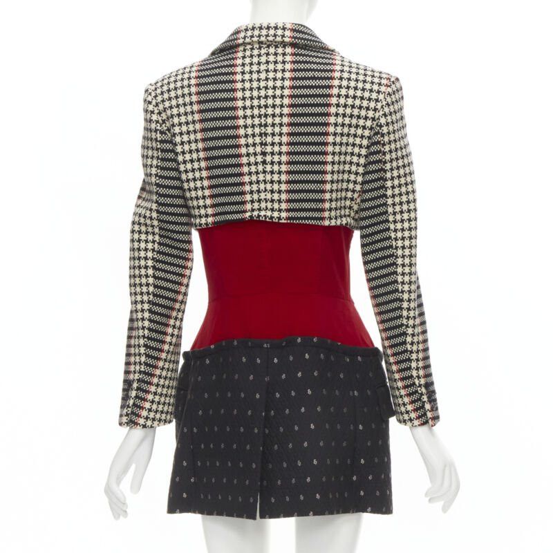 Comme des Garcons vintage COMME DES GARCONS 2001 tweed velvet jacquard deconstructed blazer S Size S / US 4 / IT 40 - 5 Thumbnail
