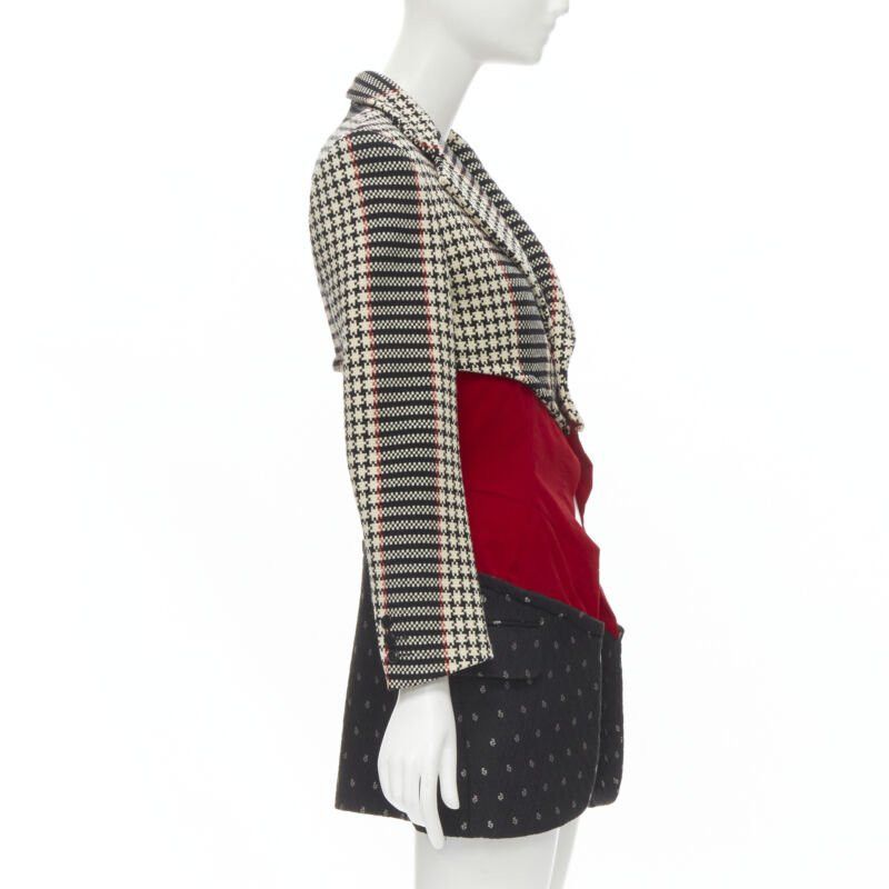 Comme des Garcons vintage COMME DES GARCONS 2001 tweed velvet jacquard deconstructed blazer S Size S / US 4 / IT 40 - 4 Thumbnail