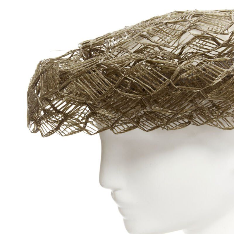 Other vintage LAURENCE PARIS brown straw raffia woven bow grosgrain boater hat Size ONE SIZE - 7 Thumbnail