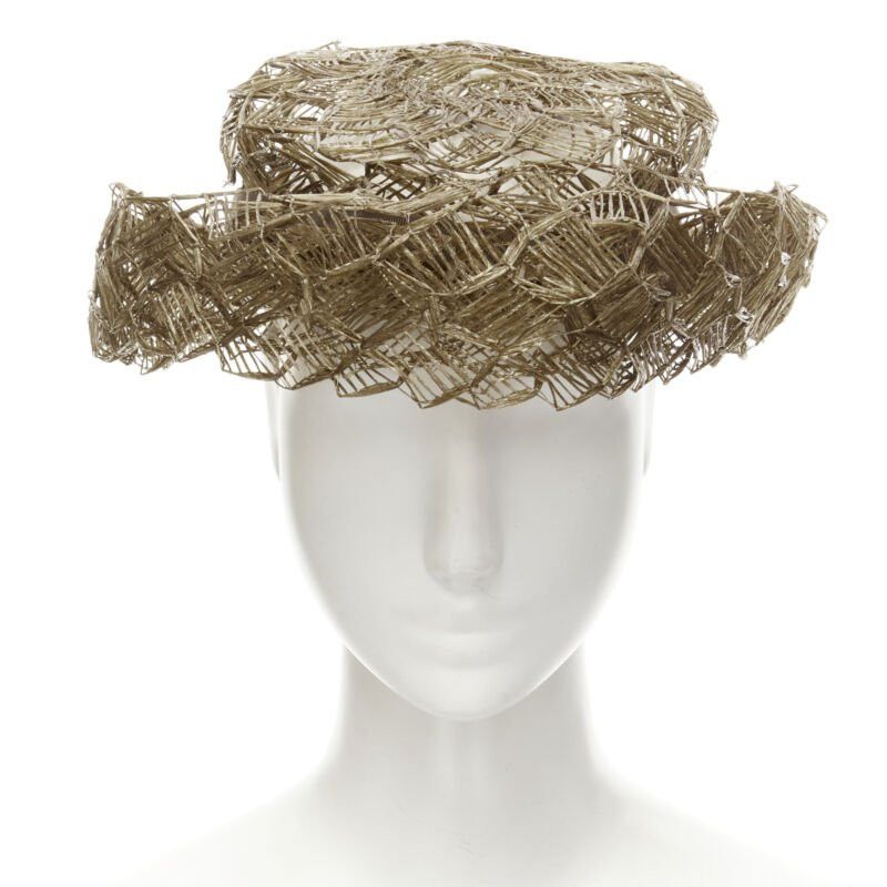 Other vintage LAURENCE PARIS brown straw raffia woven bow grosgrain boater hat Size ONE SIZE - 3 Thumbnail