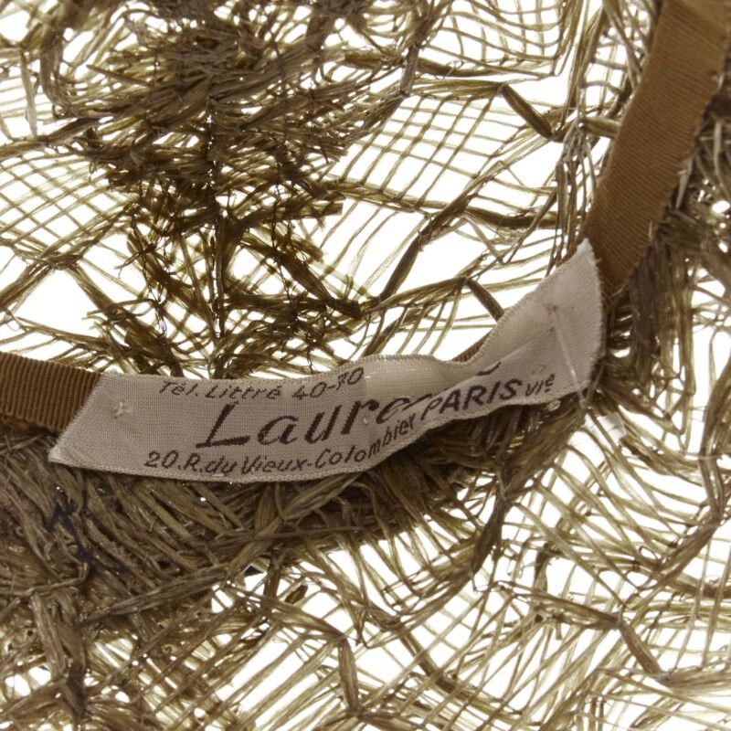 Other vintage LAURENCE PARIS brown straw raffia woven bow grosgrain boater hat Size ONE SIZE - 8 Thumbnail