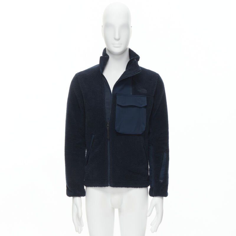 The North Face NORTH FACE navy blue fleece patch flap pocket asymmetric zip up jacket XS S Size US XS / EU 42 / 0 - 10 Thumbnail