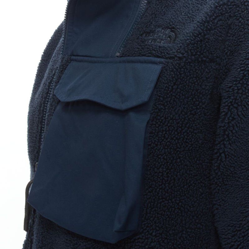 The North Face NORTH FACE navy blue fleece patch flap pocket asymmetric zip up jacket XS S Size US XS / EU 42 / 0 - 7 Thumbnail