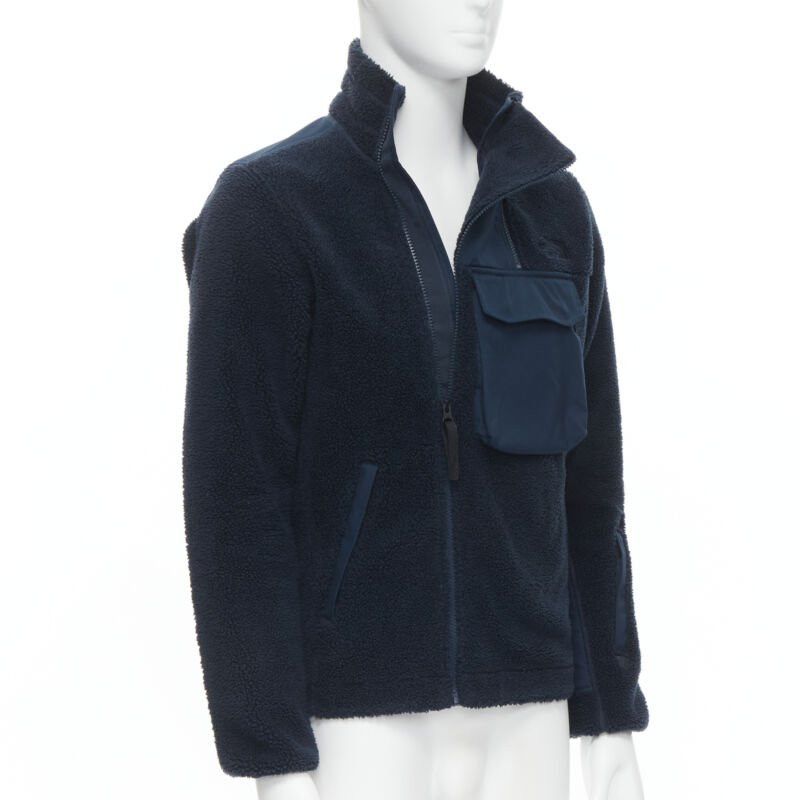 The North Face NORTH FACE navy blue fleece patch flap pocket asymmetric zip up jacket XS S Size US XS / EU 42 / 0 - 3 Thumbnail