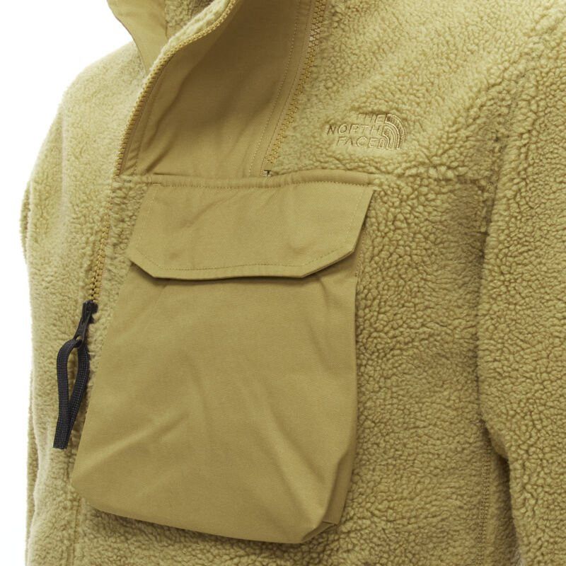 The North Face NORTH FACE tan brown fleece patch flap pocket asymmetric zip up jacket XS S Size US XS / EU 42 / 0 - 2 Thumbnail