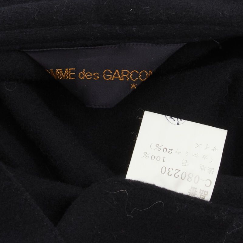 Comme des Garcons COMME DES GARCONS Vintage 1980s black wool wide ruffle collar circle poncho cape Size M / US 6-8 / IT 42-44 - 9 Thumbnail