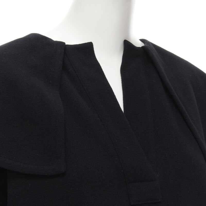 Comme des Garcons COMME DES GARCONS Vintage 1980s black wool wide ruffle collar circle poncho cape Size M / US 6-8 / IT 42-44 - 7 Thumbnail