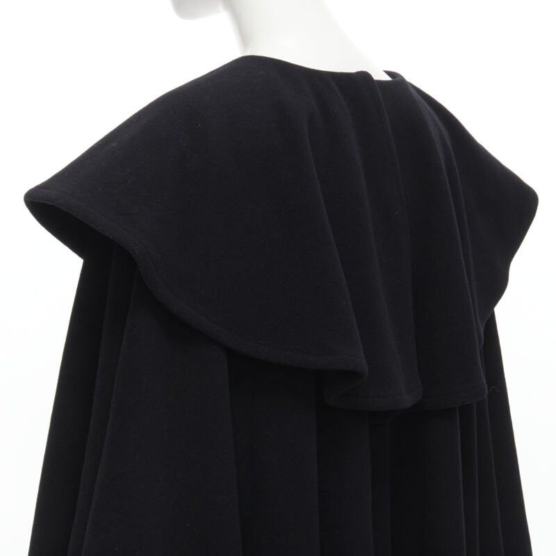 Comme des Garcons COMME DES GARCONS Vintage 1980s black wool wide ruffle collar circle poncho cape Size M / US 6-8 / IT 42-44 - 8 Thumbnail