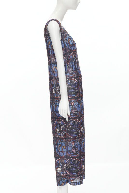 Runway COMME DES GARCONS Vintage 1990 Church Stained Glass print jumpsuit M