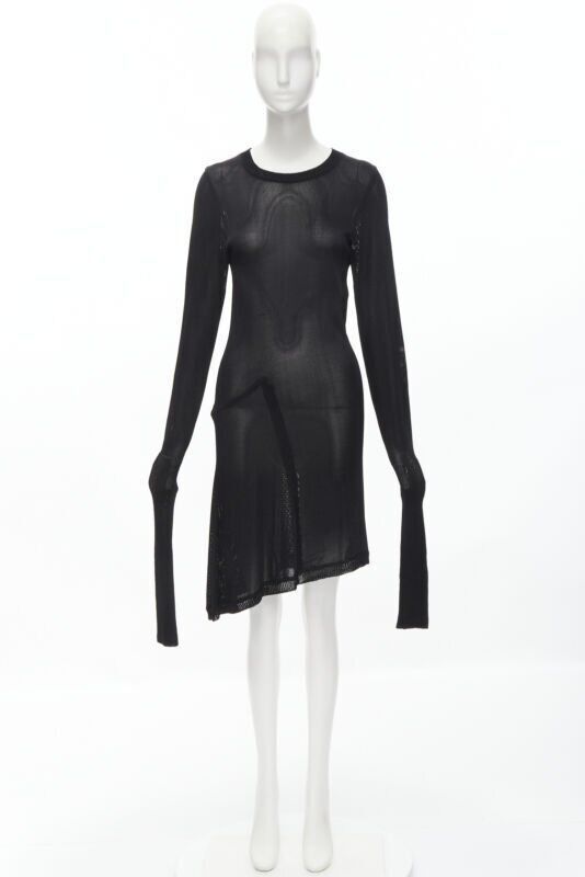Comme des Garcons COMME DES GARCONS Vintage 1980s black extra long sleeves angular sweater dress Size M / US 6-8 / IT 42-44 - 10 Thumbnail