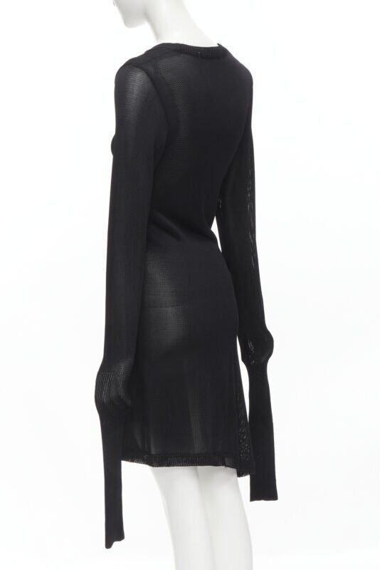 Comme des Garcons COMME DES GARCONS Vintage 1980s black extra long sleeves angular sweater dress Size M / US 6-8 / IT 42-44 - 6 Thumbnail