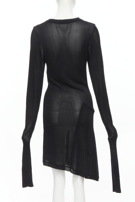 Comme des Garcons COMME DES GARCONS Vintage 1980s black extra long sleeves angular sweater dress Size M / US 6-8 / IT 42-44 - 5 Thumbnail