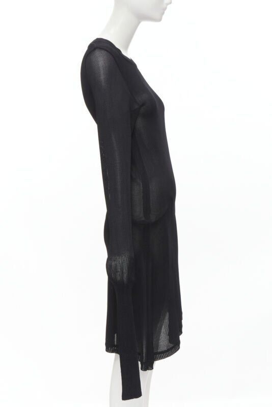 Comme des Garcons COMME DES GARCONS Vintage 1980s black extra long sleeves angular sweater dress Size M / US 6-8 / IT 42-44 - 4 Thumbnail