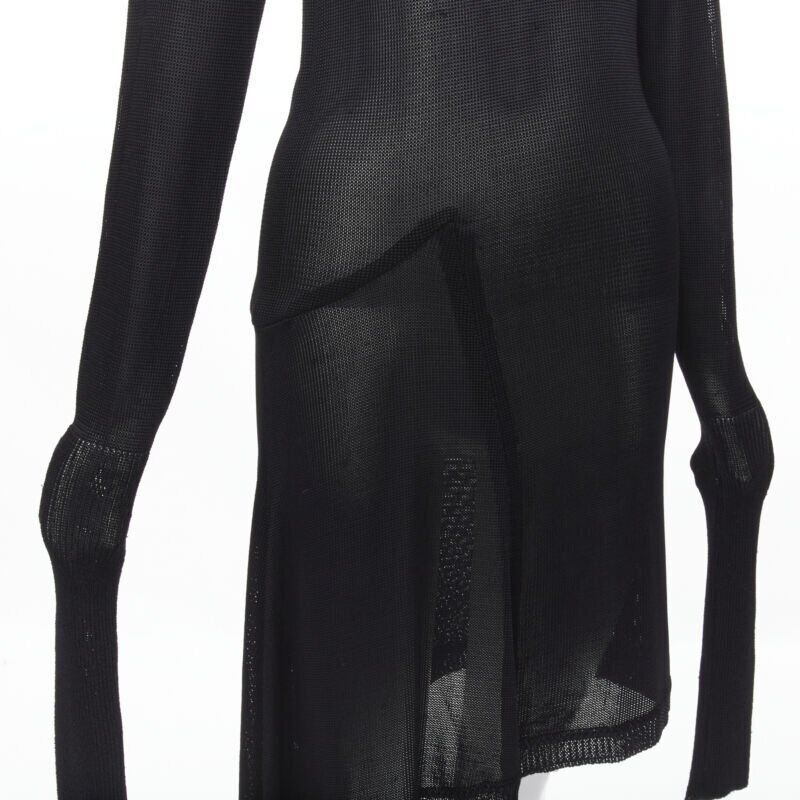 Comme des Garcons COMME DES GARCONS Vintage 1980s black extra long sleeves angular sweater dress Size M / US 6-8 / IT 42-44 - 2 Thumbnail