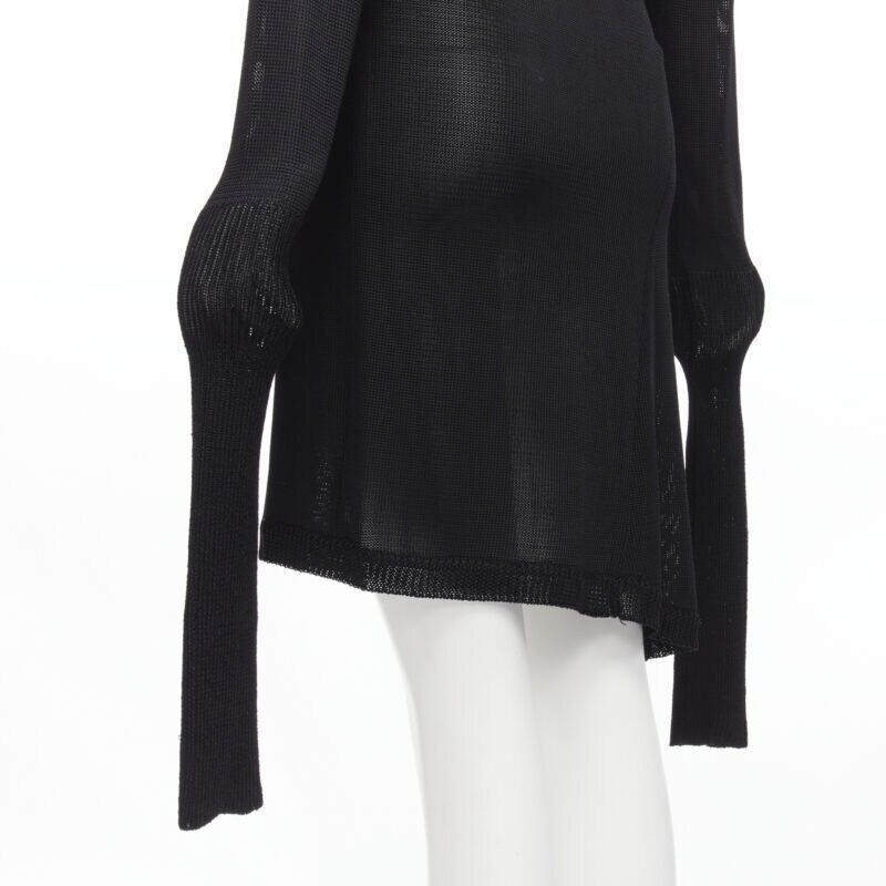 Comme des Garcons COMME DES GARCONS Vintage 1980s black extra long sleeves angular sweater dress Size M / US 6-8 / IT 42-44 - 8 Thumbnail