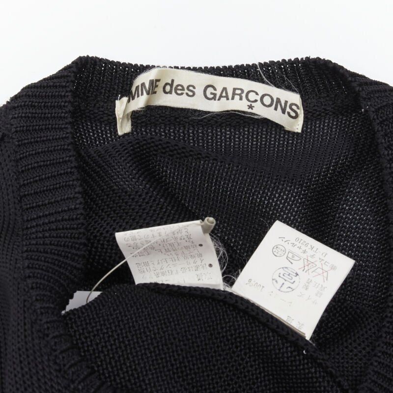 Comme des Garcons COMME DES GARCONS Vintage 1980s black extra long sleeves angular sweater dress Size M / US 6-8 / IT 42-44 - 9 Thumbnail