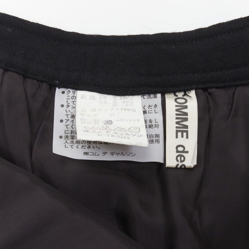 Comme des Garcons COMME DES GARCONS Vintage 1988 black wool braid red lattice embroidery skirt M Size 28" / US 6 / IT 42 - 9 Thumbnail
