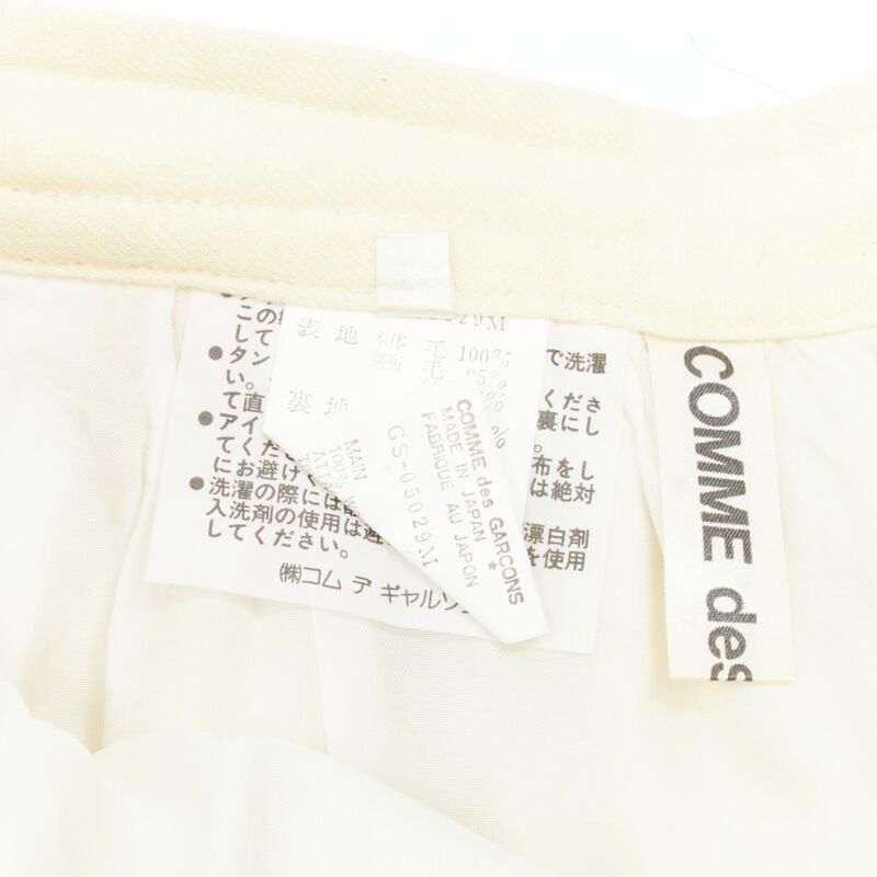 Comme des Garcons COMME DES GARCONS Vintage 1988 cream wool braid black lattice embroidery skirt M Size 28" / US 6 / IT 42 - 9 Thumbnail