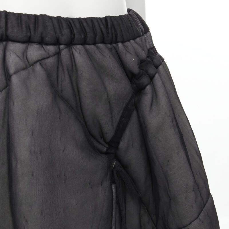 Comme des Garcons COMME DES GARCONS Vintage 1990 black sheer nylon drawstring padded puffy skirt M Size 28" / US 6 / IT 42 - 7 Thumbnail