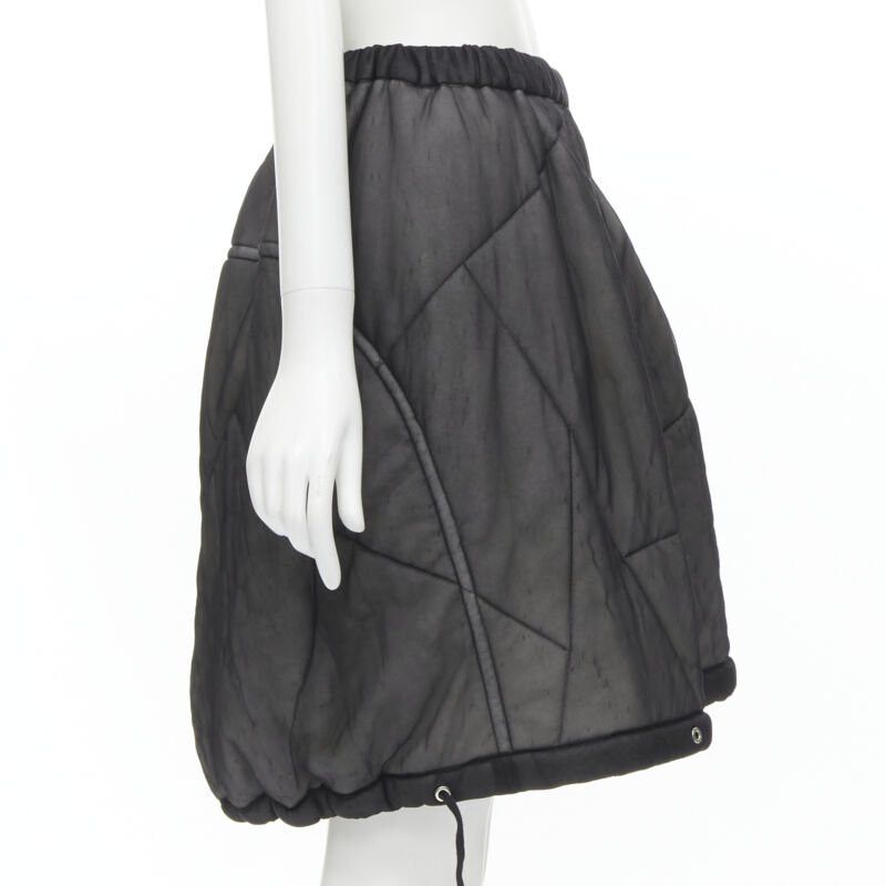 Comme des Garcons COMME DES GARCONS Vintage 1990 black sheer nylon drawstring padded puffy skirt M Size 28" / US 6 / IT 42 - 4 Thumbnail