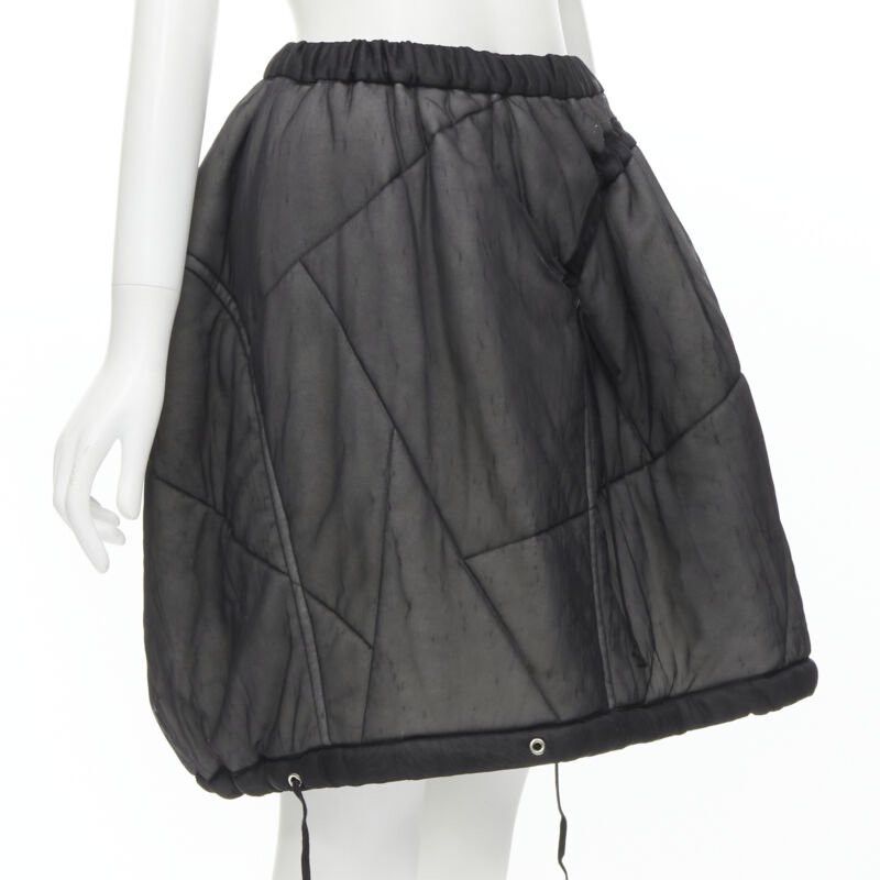 Comme des Garcons COMME DES GARCONS Vintage 1990 black sheer nylon drawstring padded puffy skirt M Size 28" / US 6 / IT 42 - 3 Thumbnail