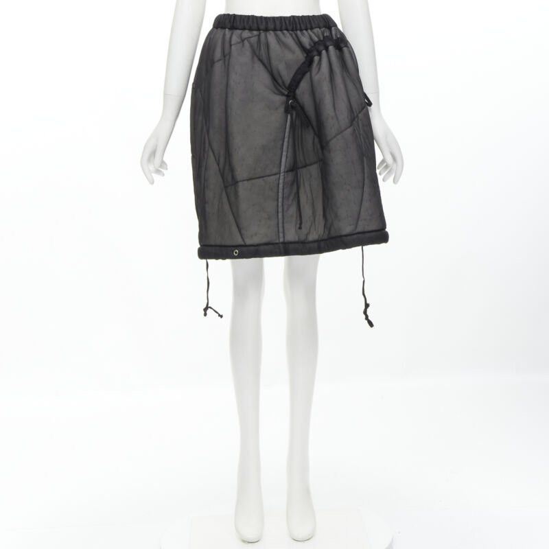 Comme des Garcons COMME DES GARCONS Vintage 1990 black sheer nylon drawstring padded puffy skirt M Size 28" / US 6 / IT 42 - 11 Thumbnail
