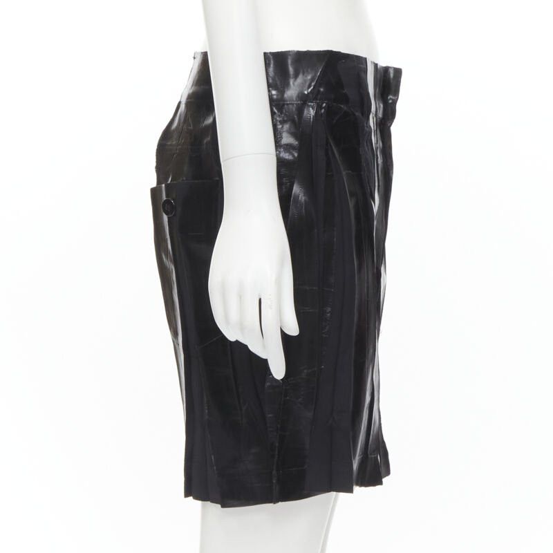 Issey Miyake ISSEY MIYAKE Vintage black lacquered coating pleated mini skirt M Rare Size 28" / US 6 / IT 42 - 4 Thumbnail
