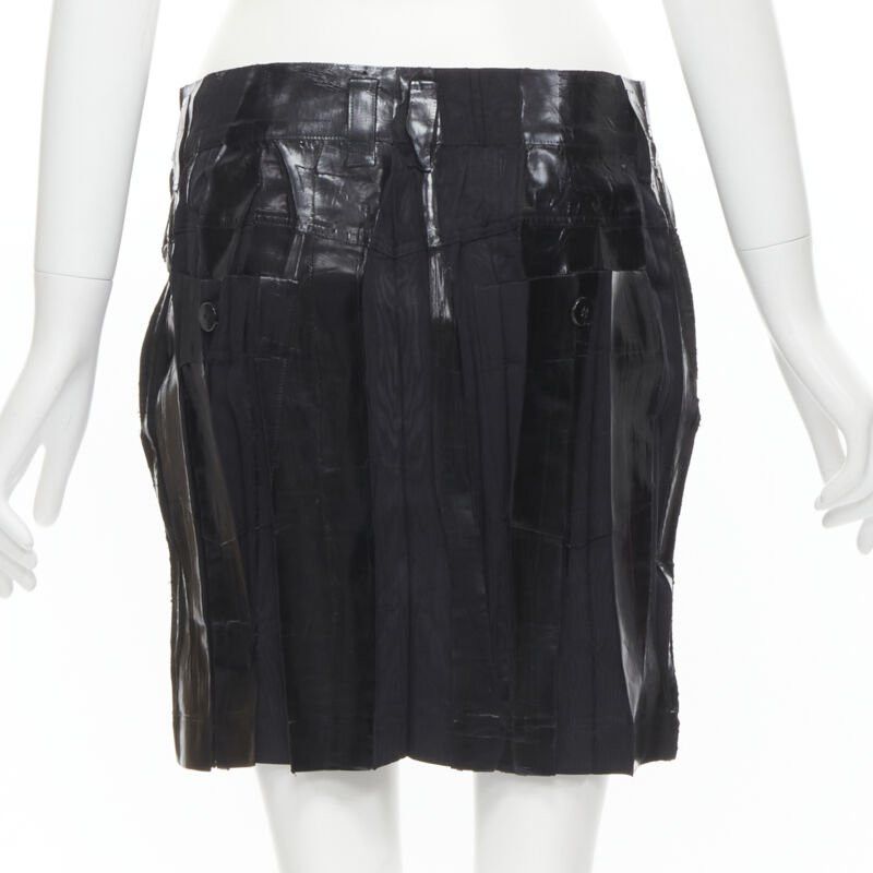 Issey Miyake ISSEY MIYAKE Vintage black lacquered coating pleated mini skirt M Rare Size 28" / US 6 / IT 42 - 5 Thumbnail