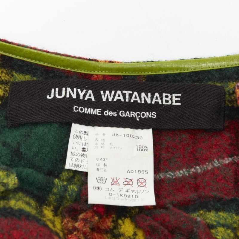 Junya Watanabe JUNYA WATANABE Vintage 1995 red punk plaid boiled wool slash cut out jacket S Size S / US 4 / IT 40 - 9 Thumbnail
