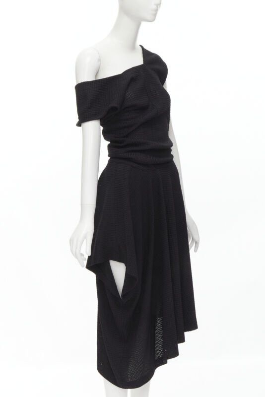 Comme des Garcons COMME DES GARCONS Vintage 1980s acetate knit angular draped handkerchief dress M Size M / US 6-8 / IT 42-44 - 4 Thumbnail