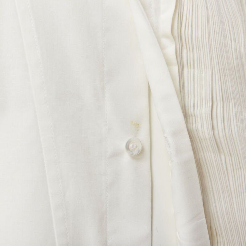 Yohji Yamamoto YOHJI YAMAMOTO 2015 Runway white Madam Gres inspired knife pleat shirt JP3 L Size L / US 10 / IT 46 - 8 Thumbnail