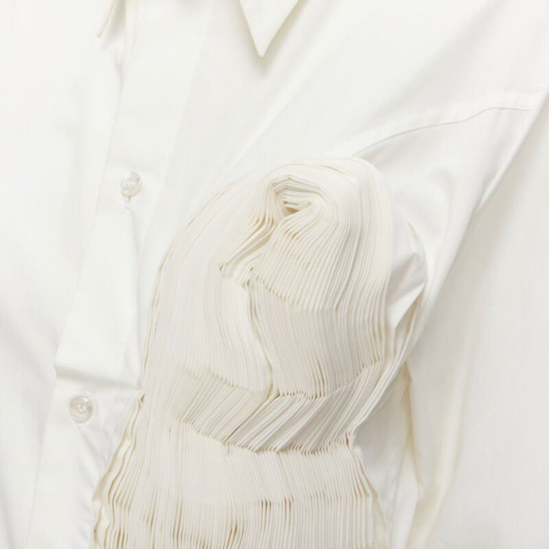 Yohji Yamamoto YOHJI YAMAMOTO 2015 Runway white Madam Gres inspired knife pleat shirt JP3 L Size L / US 10 / IT 46 - 2 Thumbnail