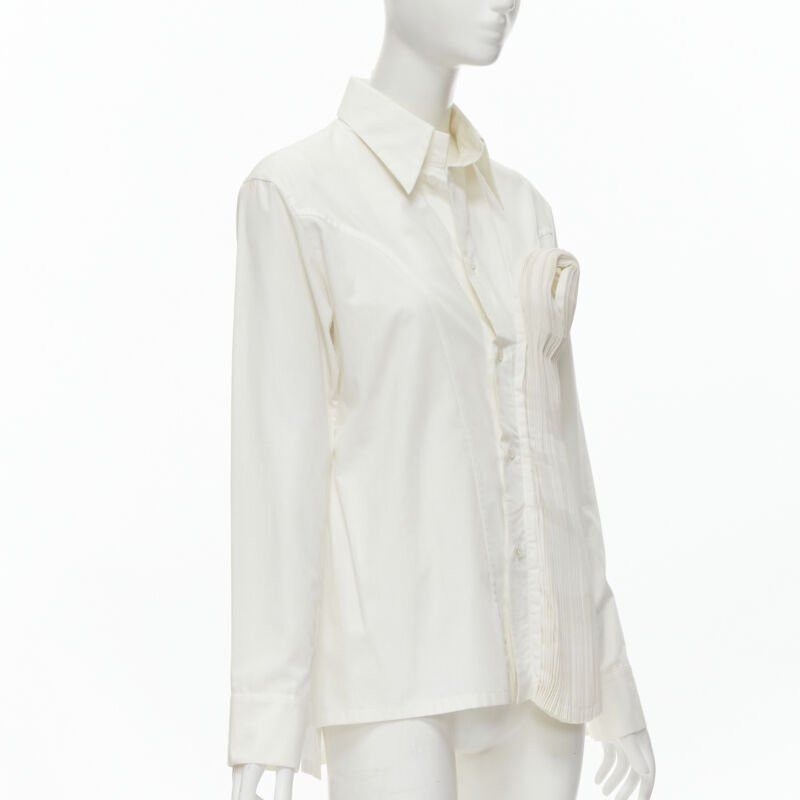 Yohji Yamamoto YOHJI YAMAMOTO 2015 Runway white Madam Gres inspired knife pleat shirt JP3 L Size L / US 10 / IT 46 - 3 Thumbnail