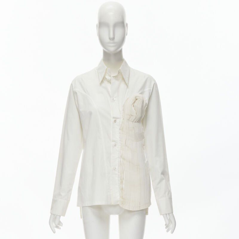 Yohji Yamamoto YOHJI YAMAMOTO 2015 Runway white Madam Gres inspired knife pleat shirt JP3 L Size L / US 10 / IT 46 - 12 Thumbnail