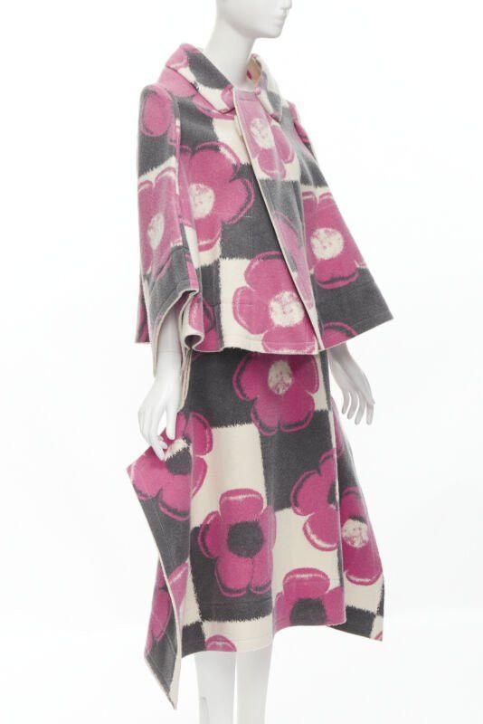 Comme des Garcons rare COMME DES GARCONS 2012 Runway 2D Flat Packed Doll floral checkered set XS Size S / US 4 / IT 40 - 3 Thumbnail