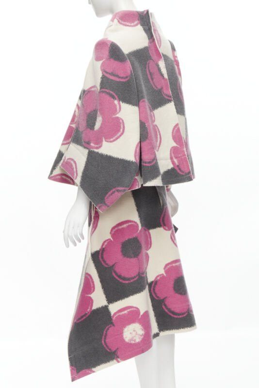 Comme des Garcons rare COMME DES GARCONS 2012 Runway 2D Flat Packed Doll floral checkered set XS Size S / US 4 / IT 40 - 6 Thumbnail