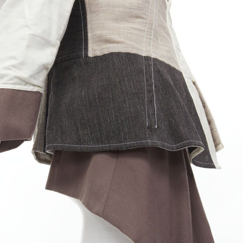 Comme des Garcons rare COMME DES GARCONS Vintage 1998 Runway patchwork inside out jacket skirt S Size S / US 4 / IT 40 - 9 Thumbnail