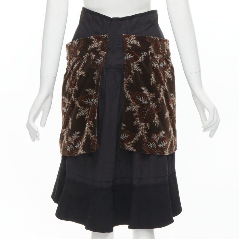 Comme des Garcons COMME DES GARCONS Vintage 2001 brown velvet floral mesh coat corset skirt S Size S / US 4 / IT 40 - 7 Thumbnail