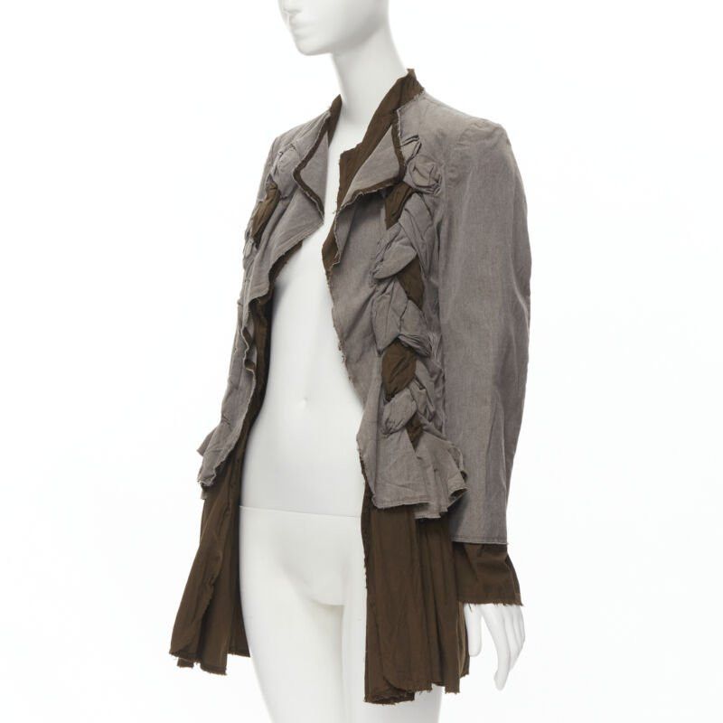Comme des Garcons COMME DES GARCONS Vintage 2002 grey brown twist braid jacket S Size S / US 4 / IT 40 - 4 Thumbnail