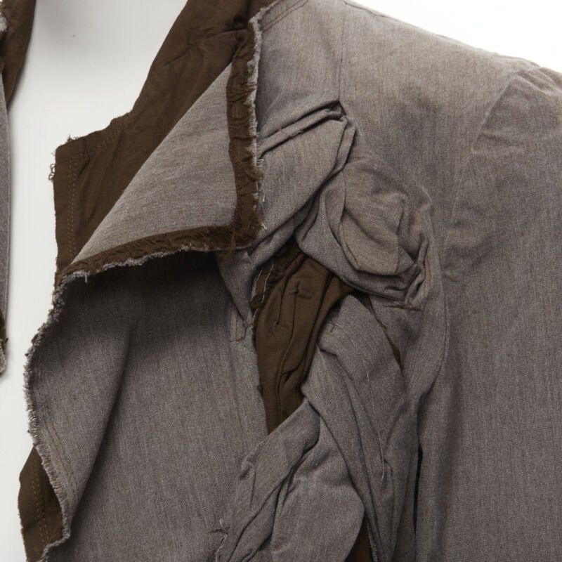 Comme des Garcons COMME DES GARCONS Vintage 2002 grey brown twist braid jacket S Size S / US 4 / IT 40 - 2 Thumbnail
