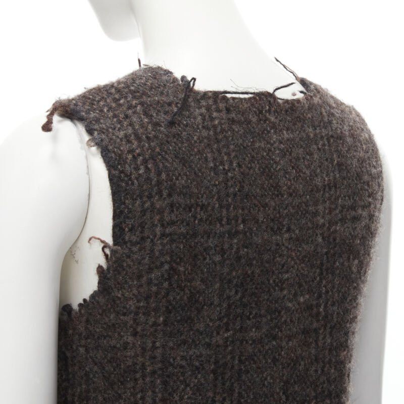 Comme des Garcons COMME DES GARCONS Vintage 1994 boiled wool tweed raw frayed edge midi dress M Size M / US 6-8 / IT 42-44 - 7 Thumbnail
