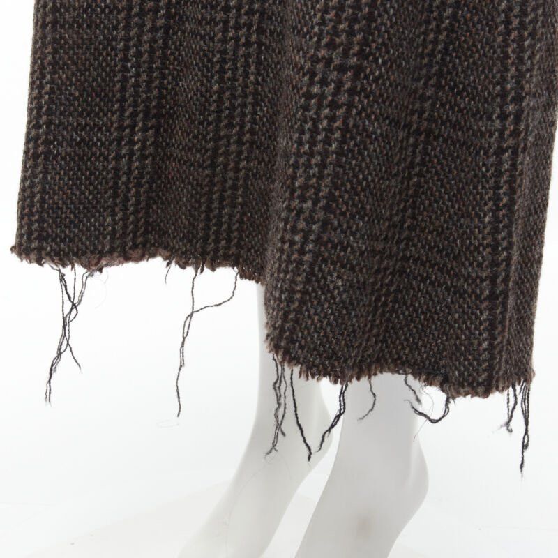 Comme des Garcons COMME DES GARCONS Vintage 1994 boiled wool tweed raw frayed edge midi dress M Size M / US 6-8 / IT 42-44 - 8 Thumbnail