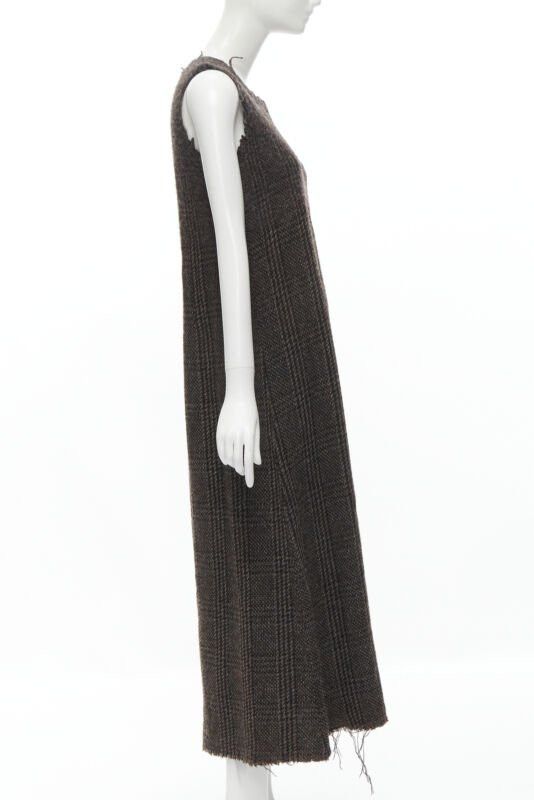 Comme des Garcons COMME DES GARCONS Vintage 1994 boiled wool tweed raw frayed edge midi dress M Size M / US 6-8 / IT 42-44 - 4 Thumbnail