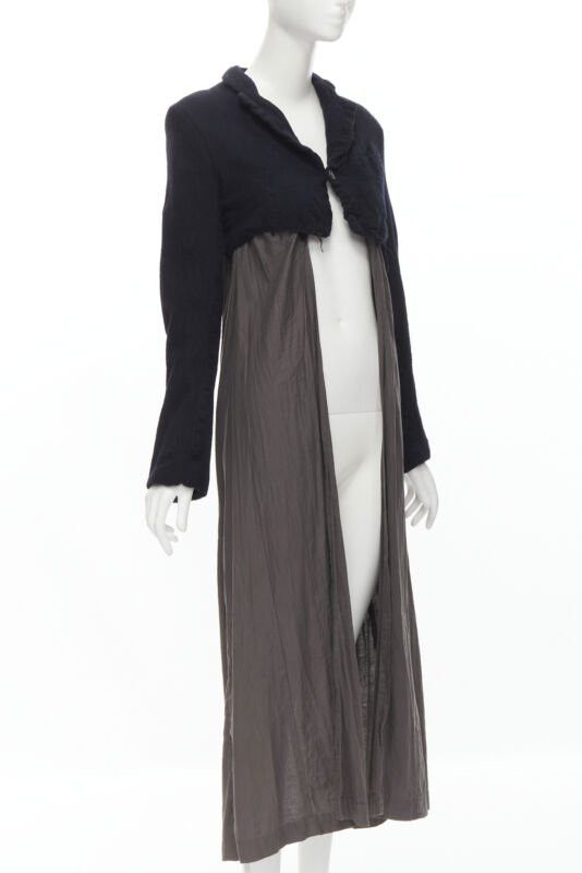 Comme des Garcons vintage COMME DES GARCONS 1994 black shrunken boiled wool grey duster coat M Size M / US 6-8 / IT 42-44 - 3 Thumbnail