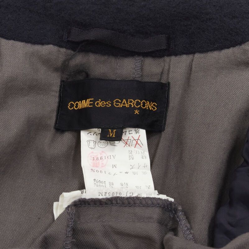 Comme des Garcons vintage COMME DES GARCONS 1994 black shrunken boiled wool grey duster coat M Size M / US 6-8 / IT 42-44 - 9 Thumbnail